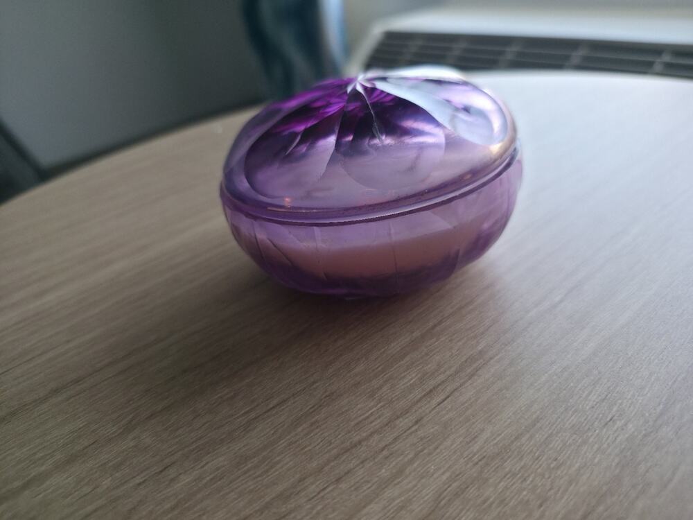 NWT Anthropologie Blooming Tulip Fields Glass Candle 2-Wick Purple Iridescent